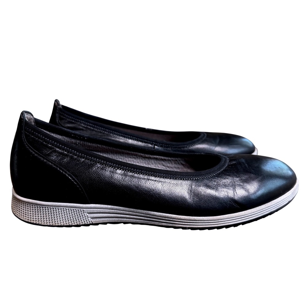 Gabor Kids - Girls Black Leather Ballet Flats Slip On Grip Sole Shoes Size 4.5